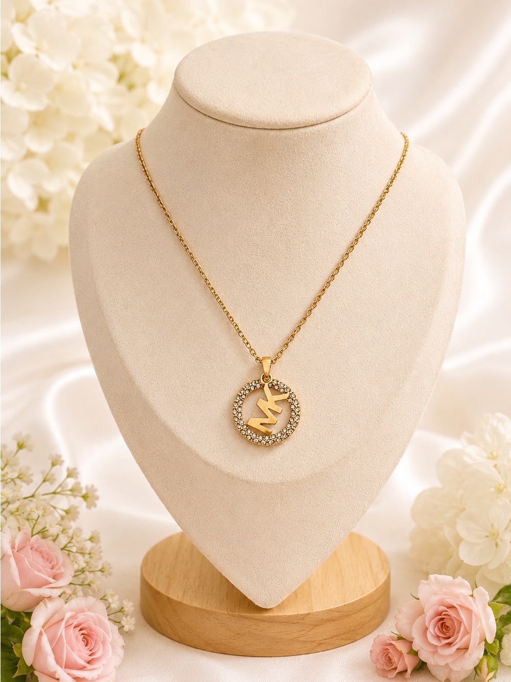 Michael Kors Pavé and Logo Charm Necklace - Picture 2 of 7